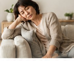 休日につい横になってしまう女性